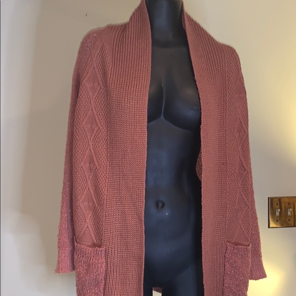 Women’s Small Poof Apparel Cardigan Mauve